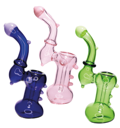 6 in – Multicolor Mini Glass Bubbler Dots